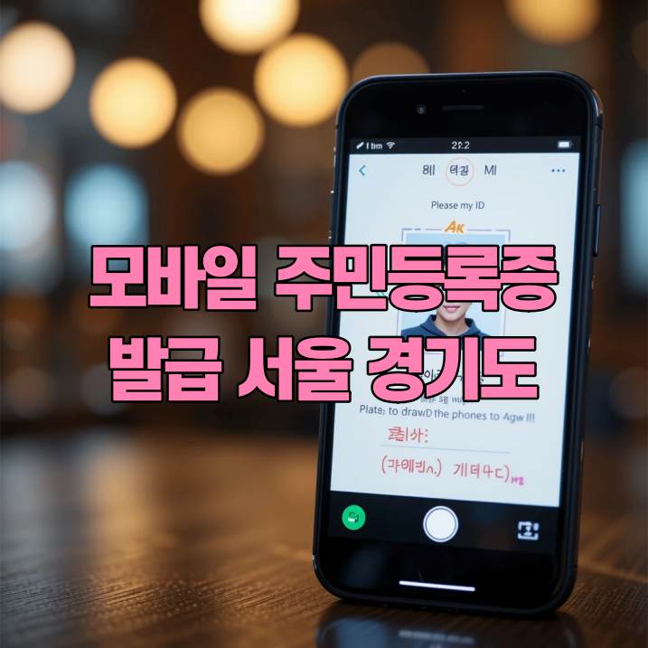 모바일 주민등록증 발급 방법 서울 경기도