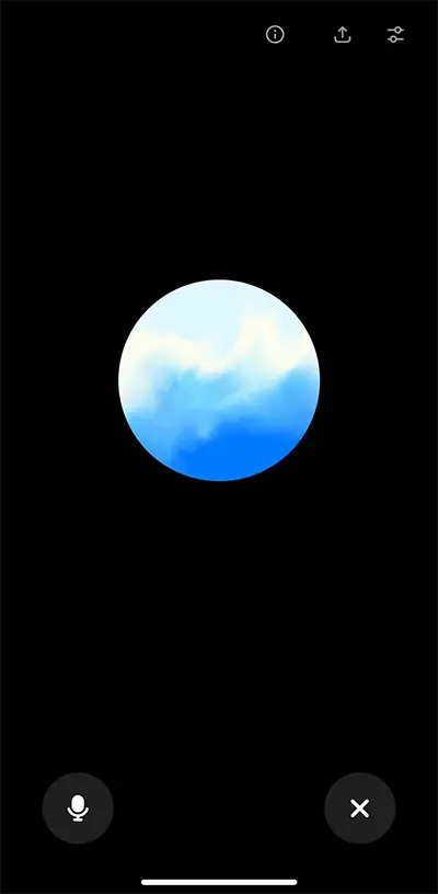 아이폰 뒷면을 두번 두드려 chatgpt의 음성모드를 실행한 화면