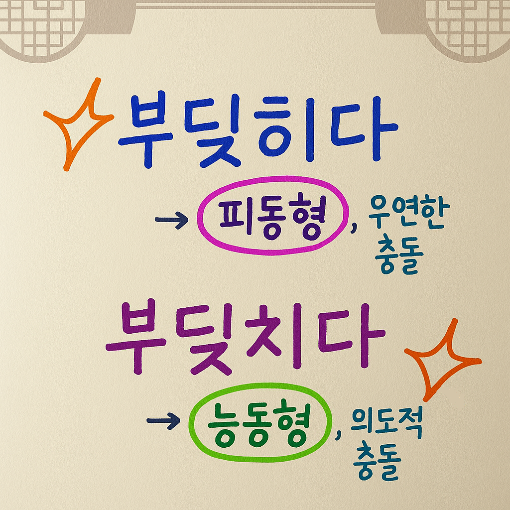 부딪히다vs부딪치다