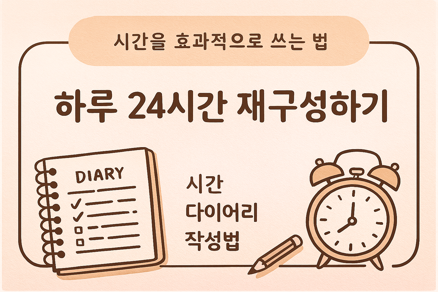 하루 24시간 재구성하기: 시간 다이어리 작성법