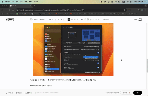 mission control에 포함된 가상데스크탑 spaces