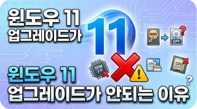 윈도우 11 업그레이드가 안되는 이유