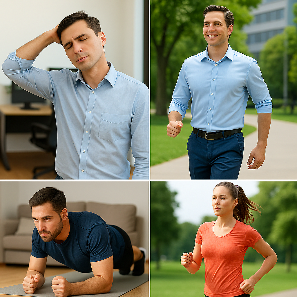 바쁜 직장인을 위한 간단한 네 가지 운동법 관련 사진