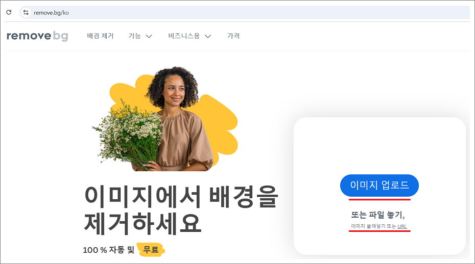 투명 이미지 온라인 으로 만드는 방법. (remove.bg)