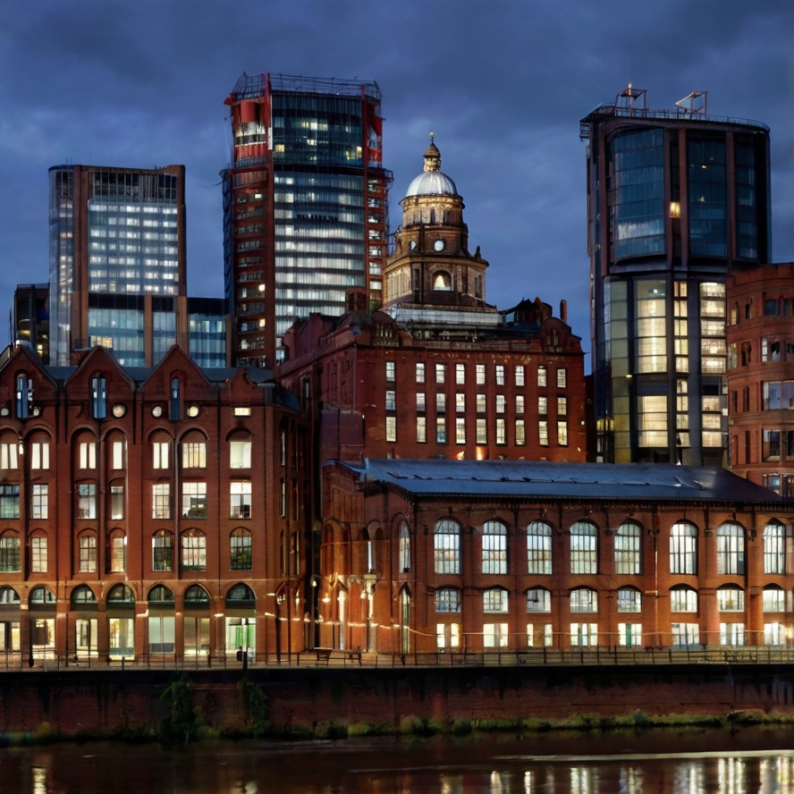 맨체스터 전경을 형상화한 이미지