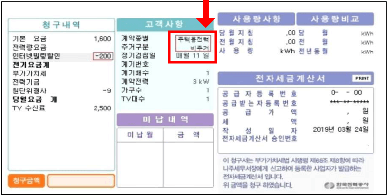 전기요금 고지서