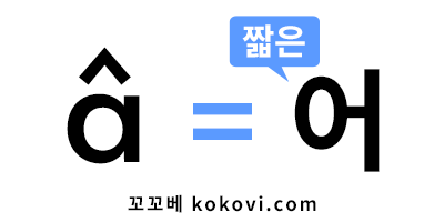 삿갓을 똑바로 쓴 모음 a의 발음