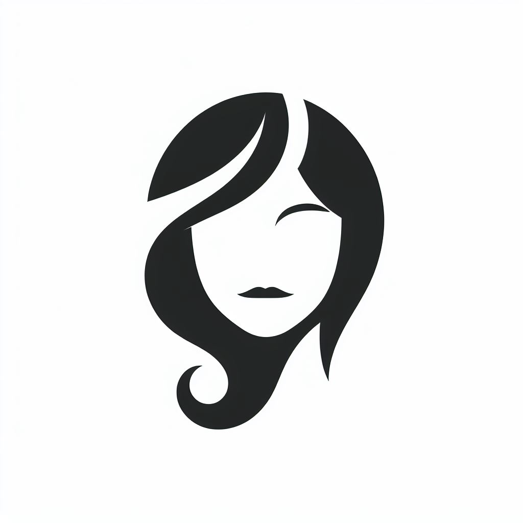여성 얼굴 실루엣 로고 3