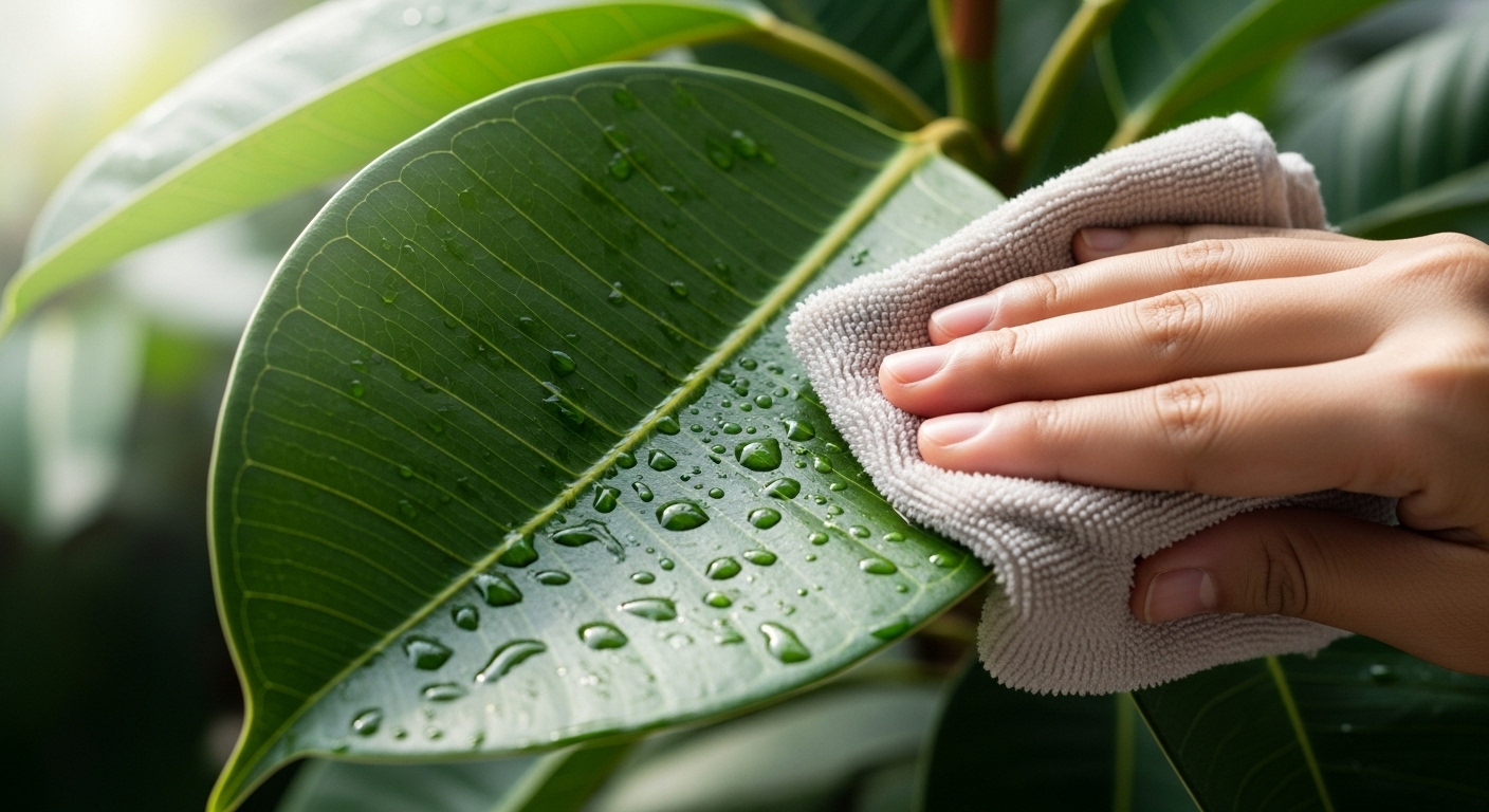 ficus-elastica-pest-prevention-cleaning-leaves