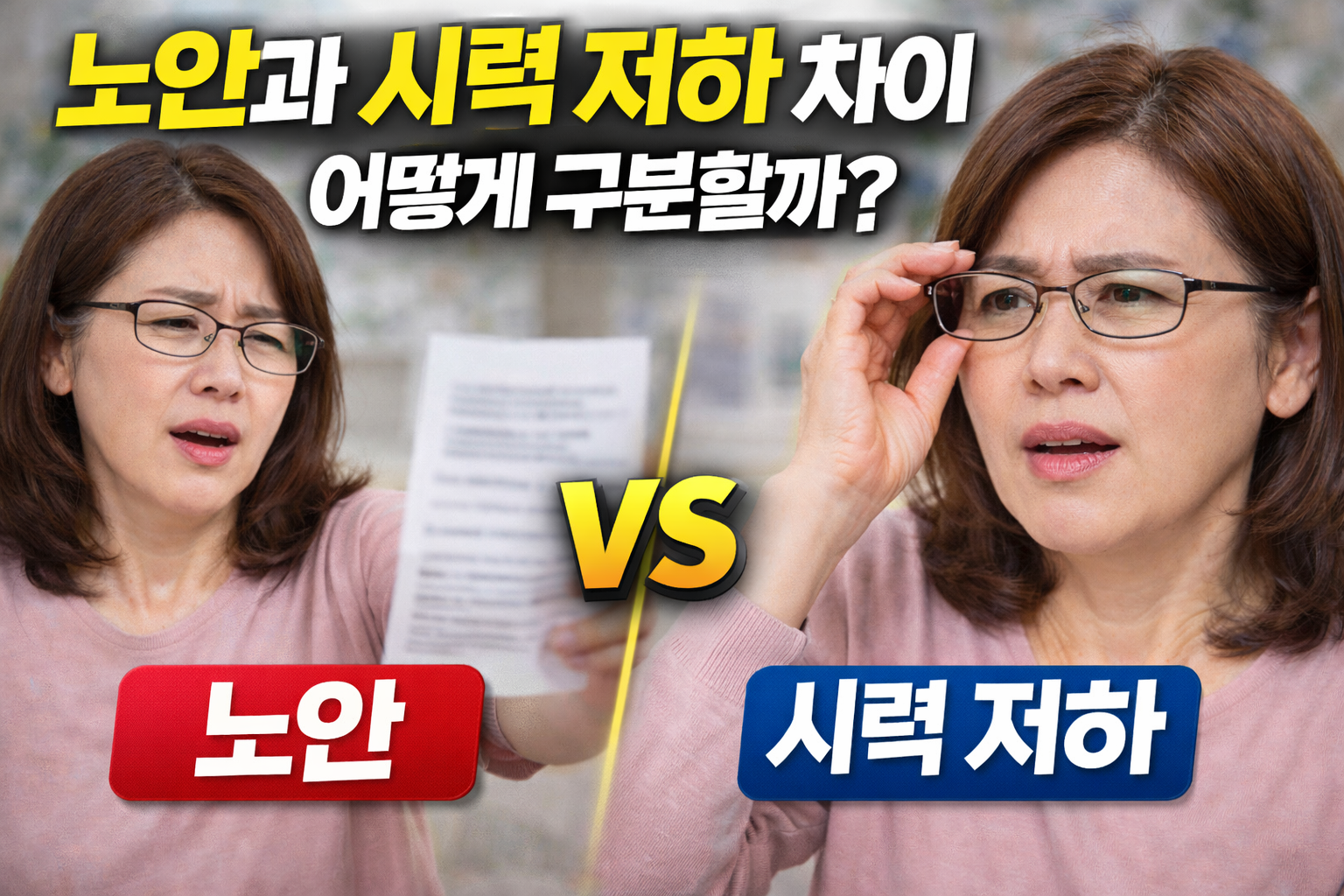 노안과 시력 저하 차이, 어떻게 구분할까?