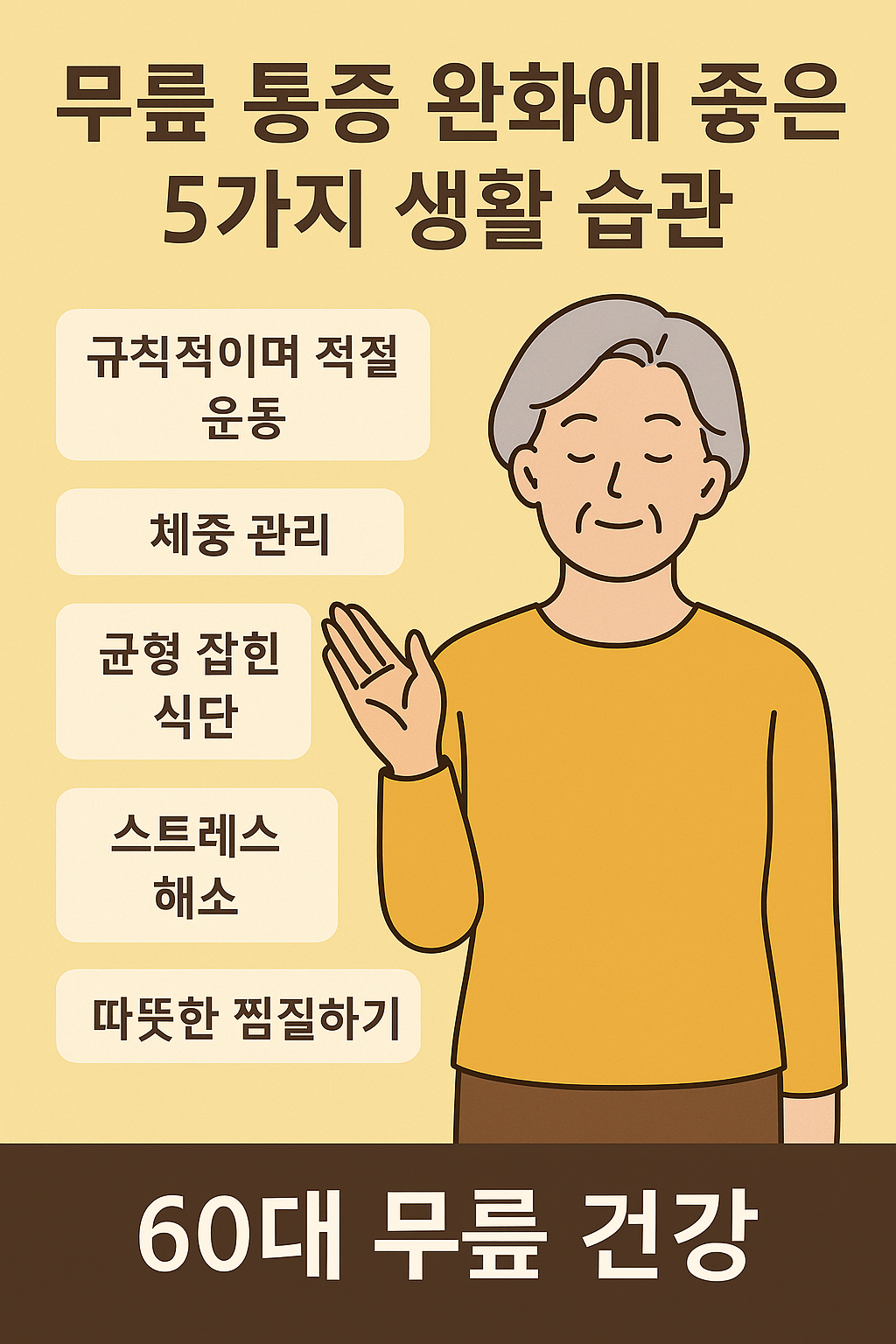무릎 통증 완화를 위한 운동 기록과 혈압관리