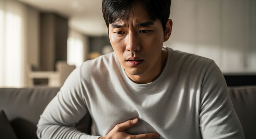 남자 오른쪽 아랫배 통증