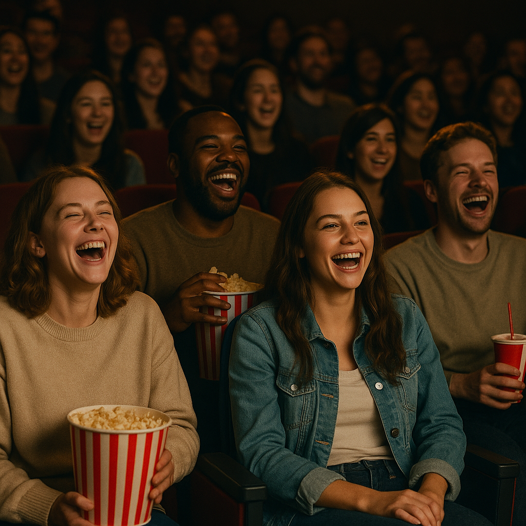 코미디 영화가 사회적 스트레스 해소에 미치는 영향과 문화적 가치 관련 사진