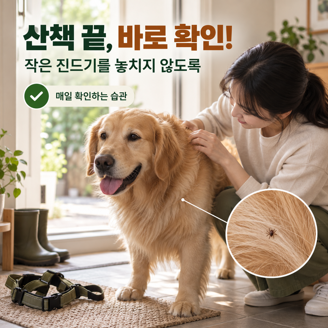 강아지 산책 후 진드기 확인하는 방법, 어디부터 봐야 할까?
