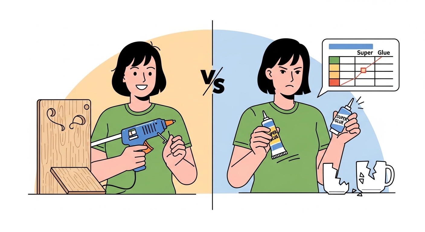 딱 붙여야 하는데 뭘 써야 할까 '글루건 vs 순간접착제' 완벽 비교 (재료별 찰떡궁합 가이드)