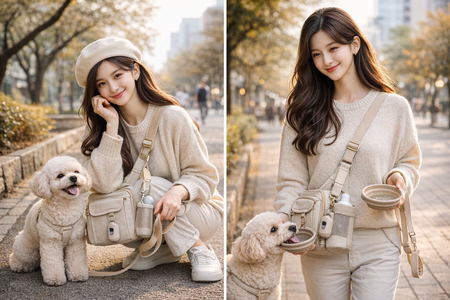 강아지 산책 가방