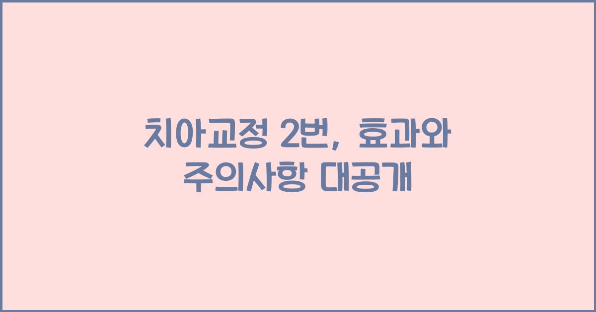 치아교정 2번