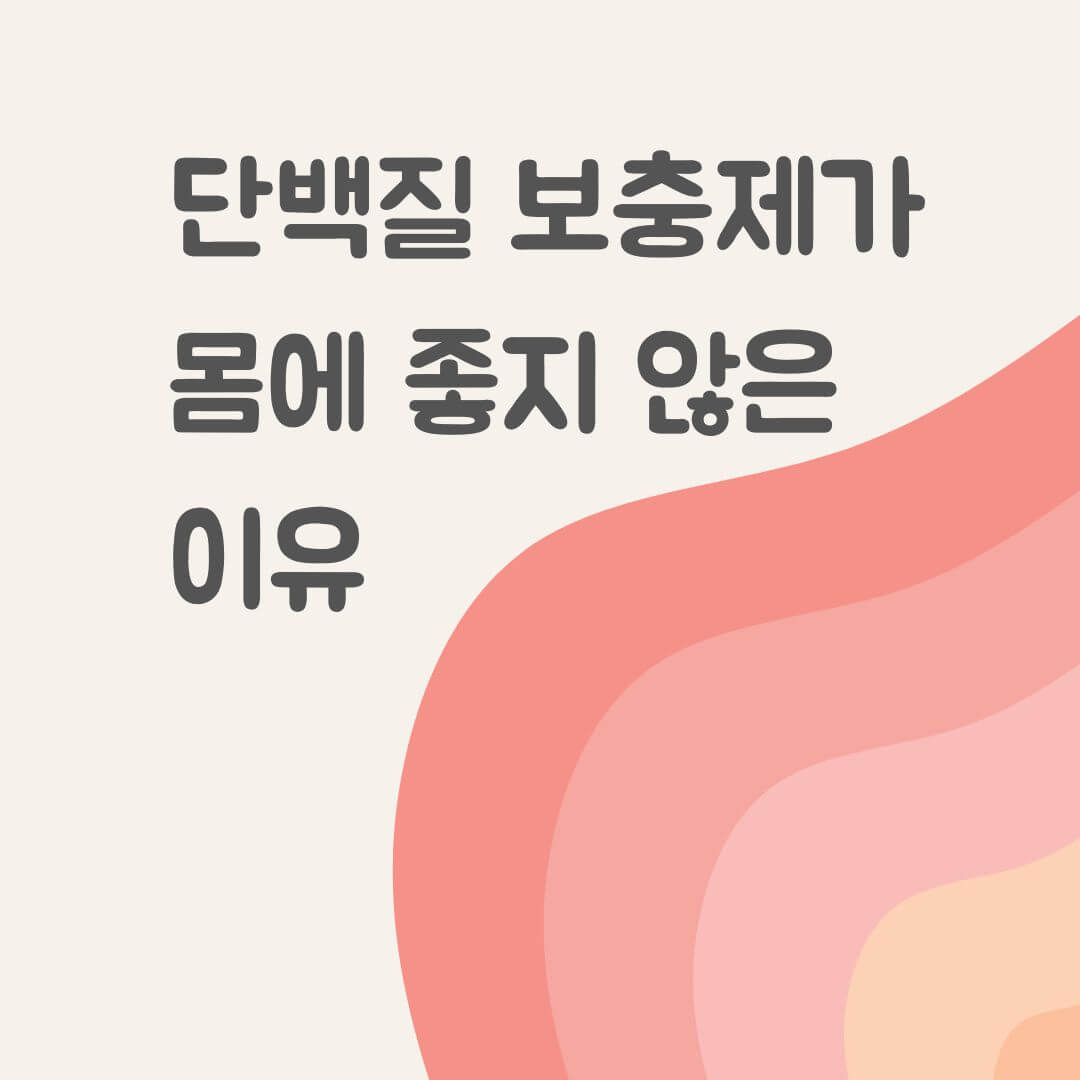 단백질 보충제가 몸에 좋지 않은 이유