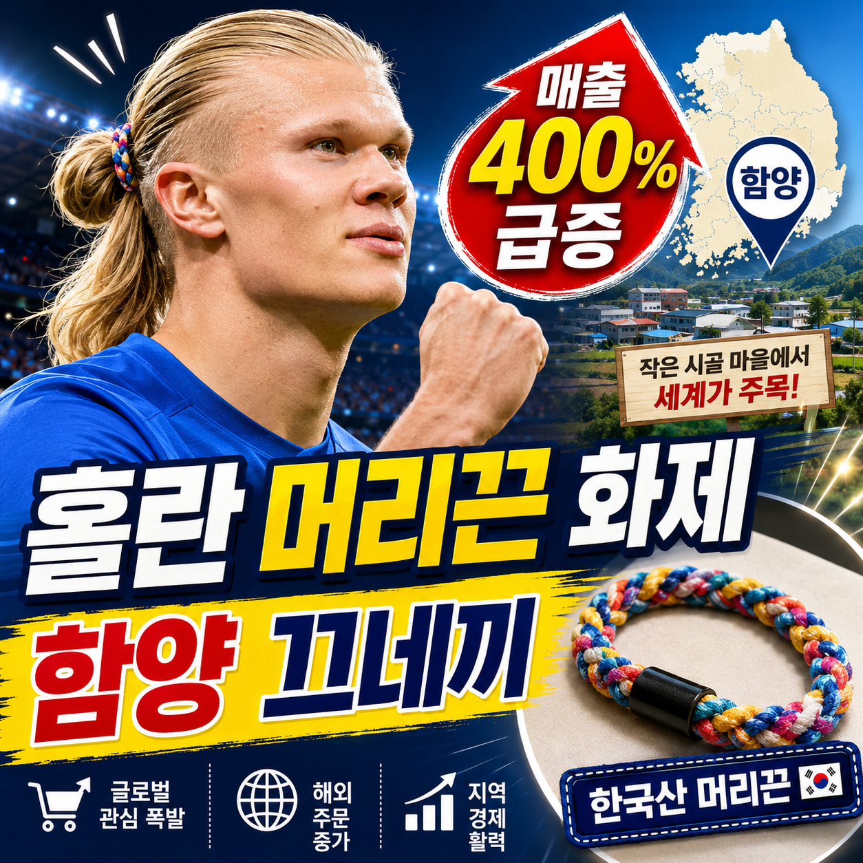엘링 홀란이 착용한 한국산 끄네끼 머리끈과 경남 함양 제조기업 이야기