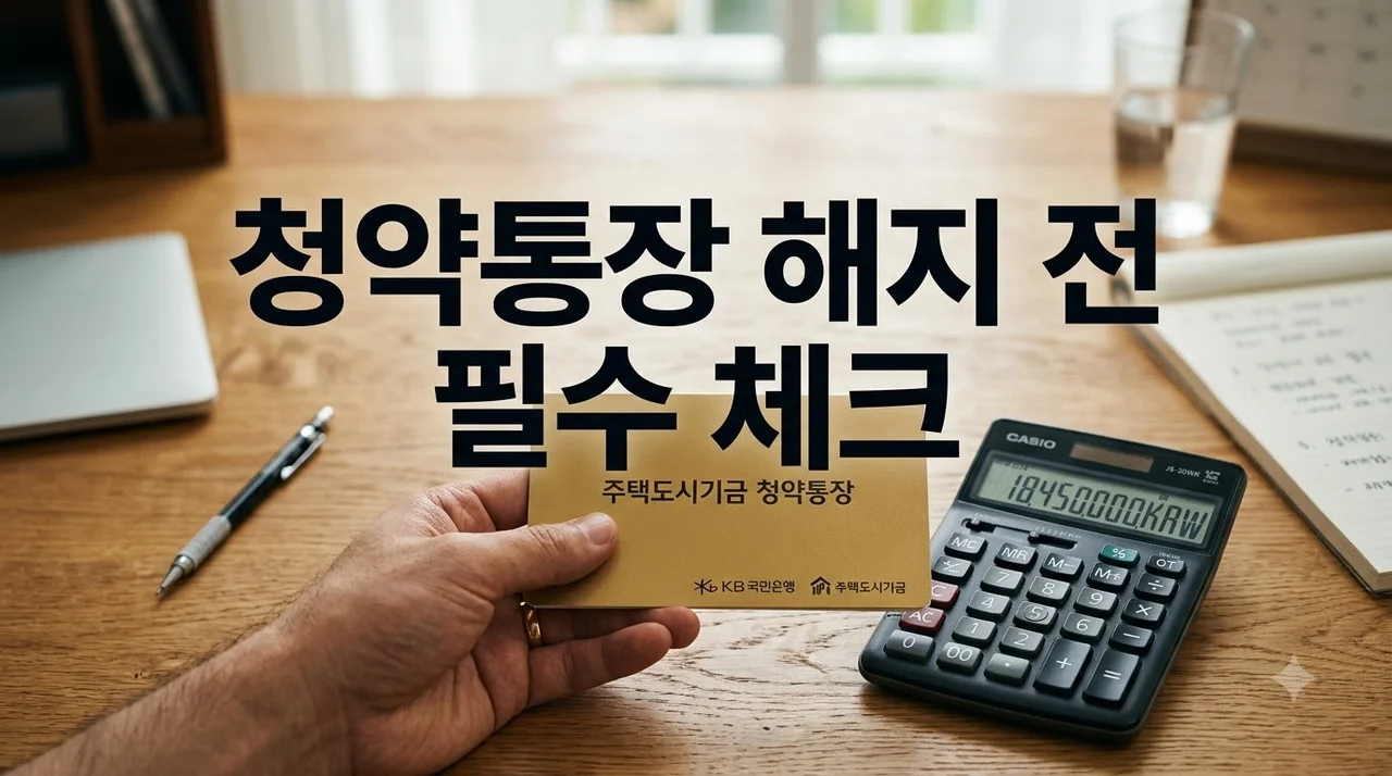 주택청약통장 해지 불이익 4가지와 손해 안 보는 대안 정리
