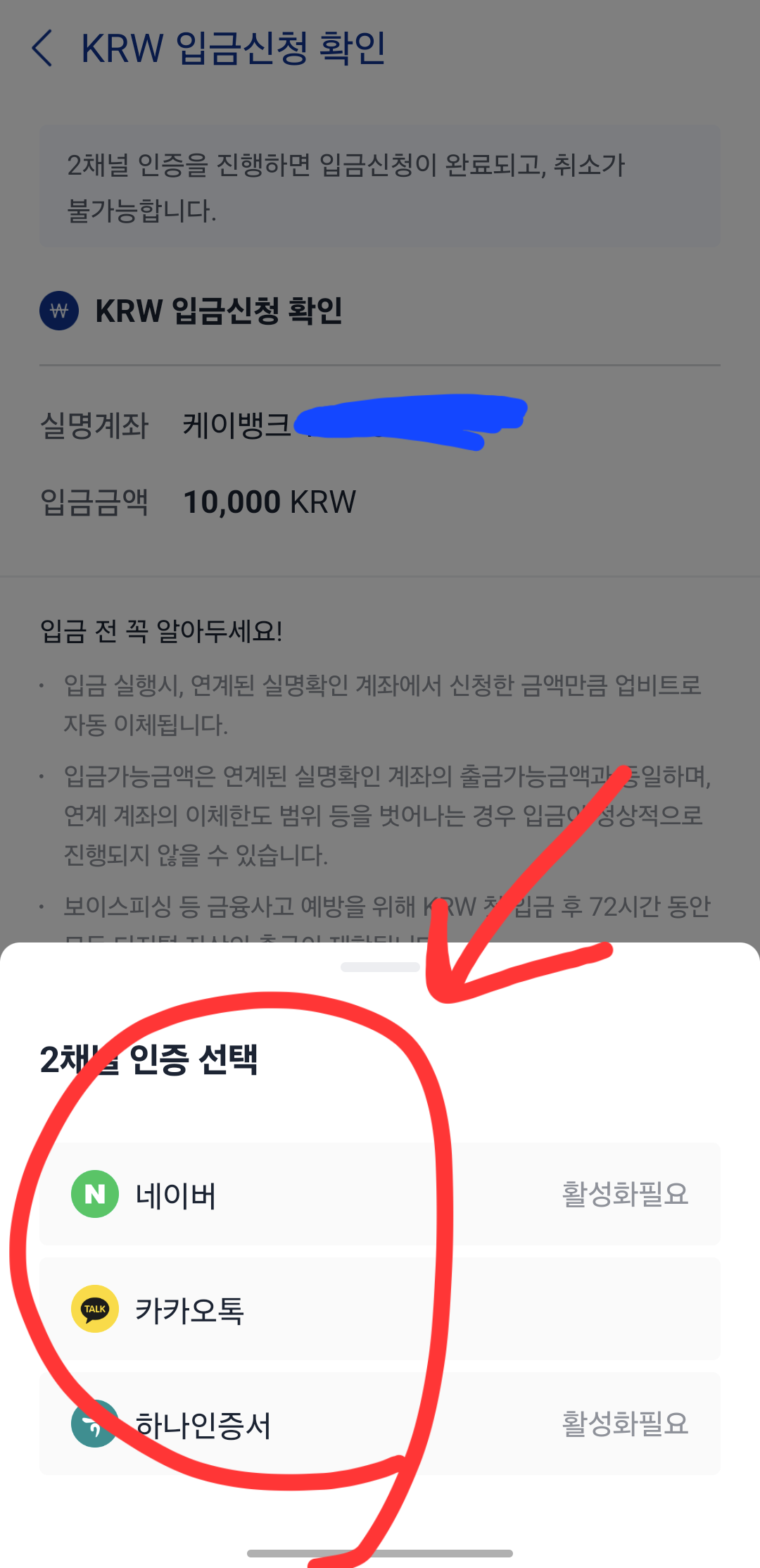 2채널 인증 화면