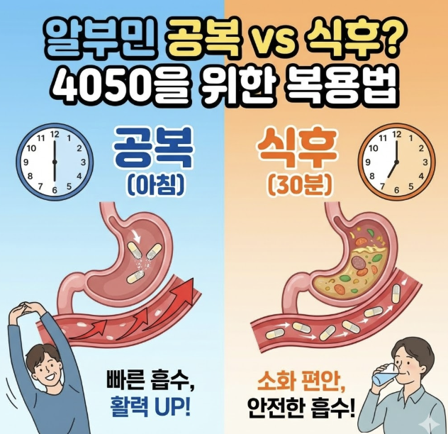 알부민 먹는시간