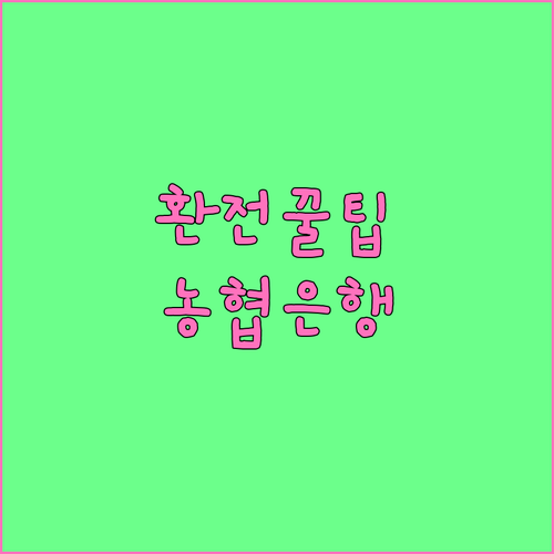 농협은행 외화 환전 2024 최신 정