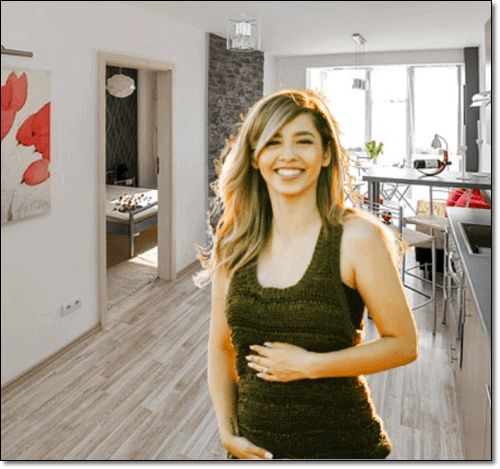 뱃속이 편해서 행복한 여성