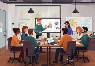 회의하는 직장인의 모습