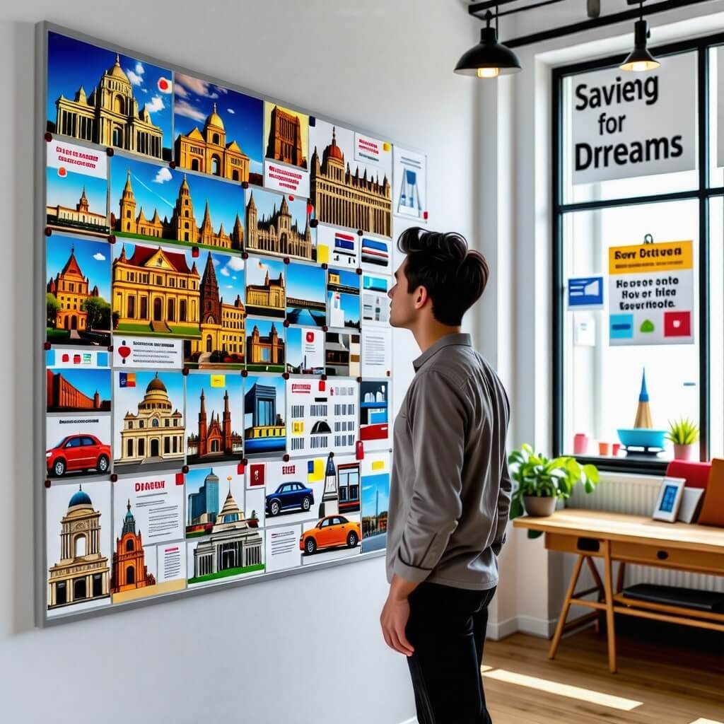 청년이 자신의 꿈을 상징하는 이미지