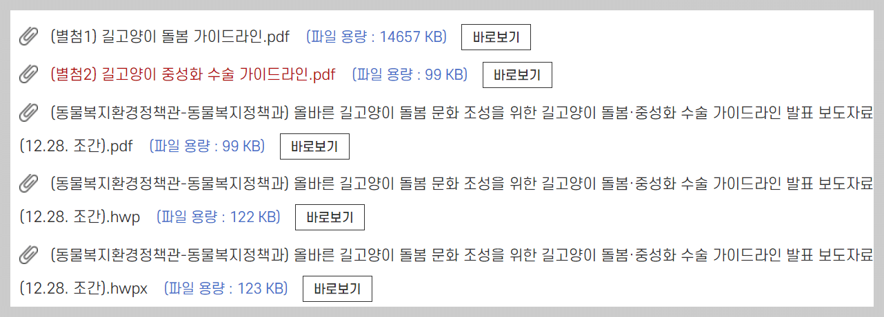 길고양이 돌봄 가이드라인