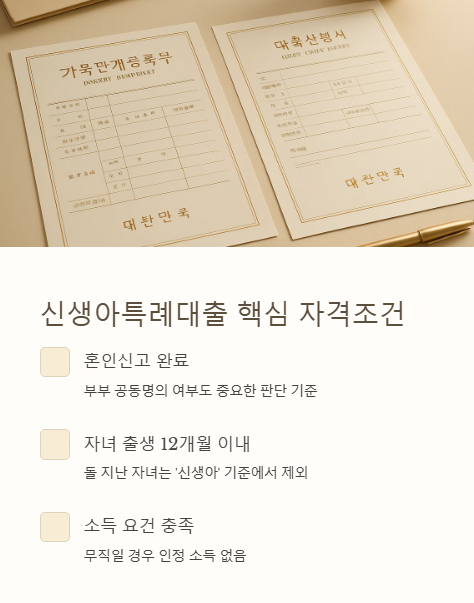 신생아 특례대출 핵심 조건