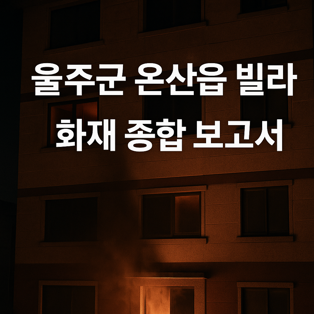 울주군 온산읍 빌라. 1명 사망