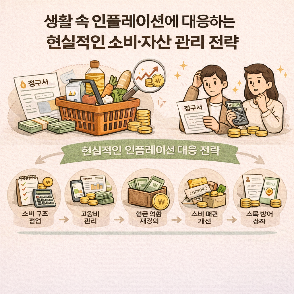 생활 속 인플레이션 대응 전략 인포그래픽