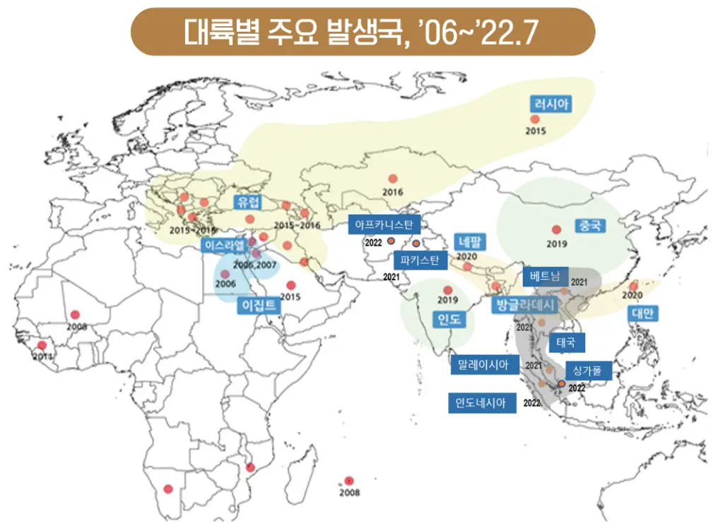럼피스킨병-발생국