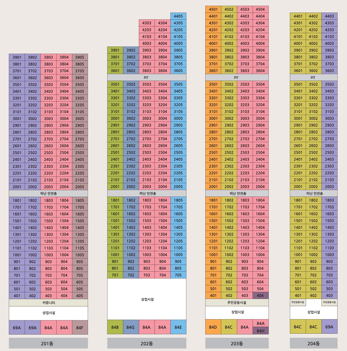해운대 경동리인뷰 2차 층별 배치도