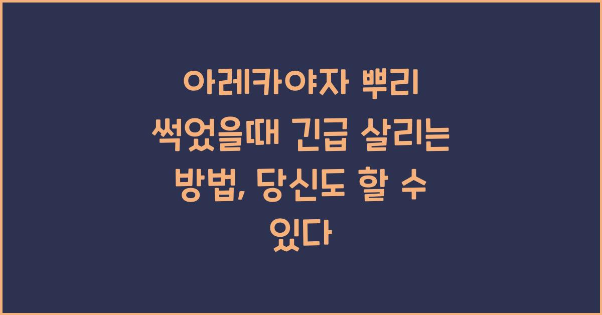 아레카야자 뿌리 썩었을때 긴급 살리는 방법