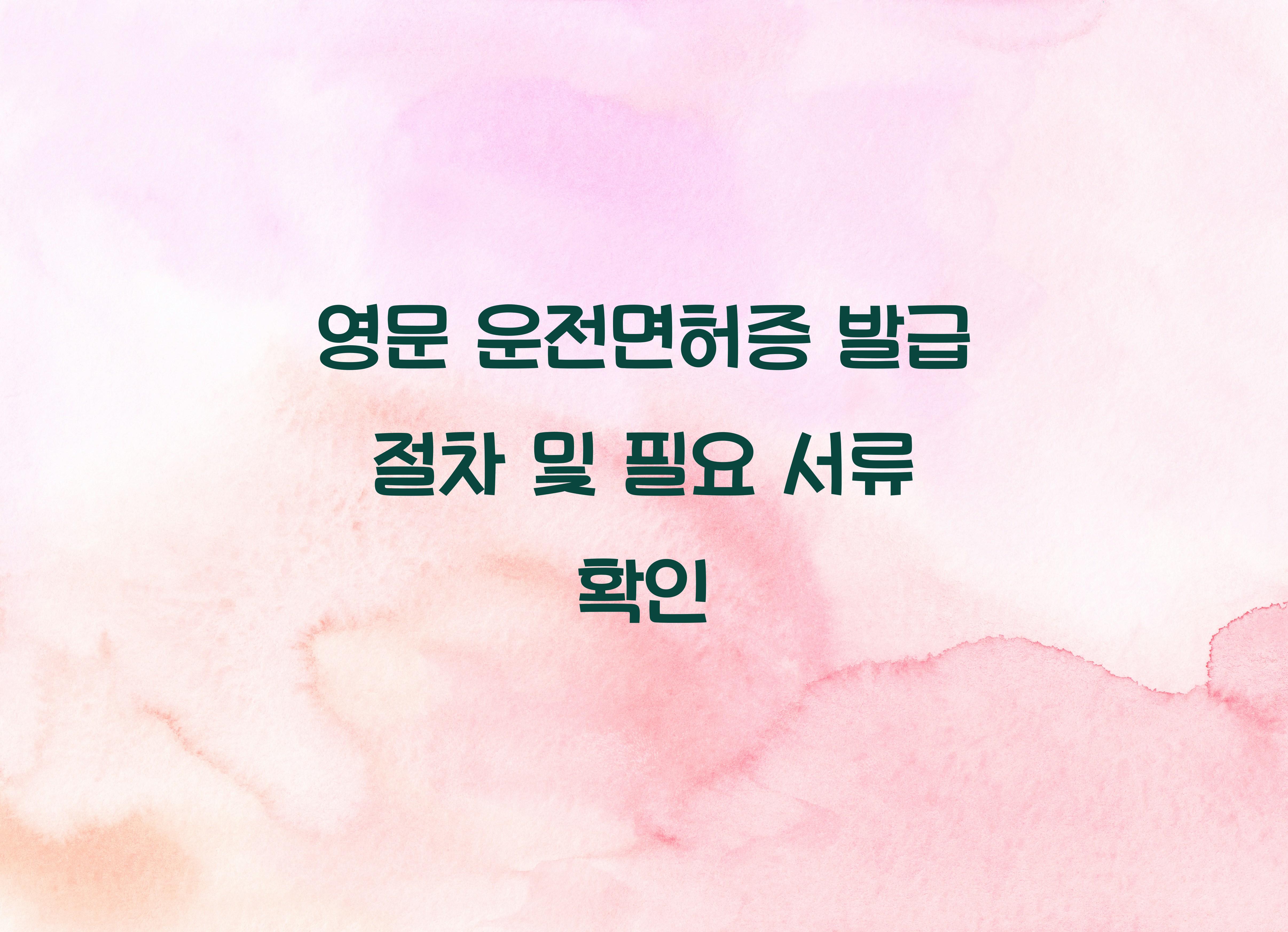 영문 운전면허증 발급