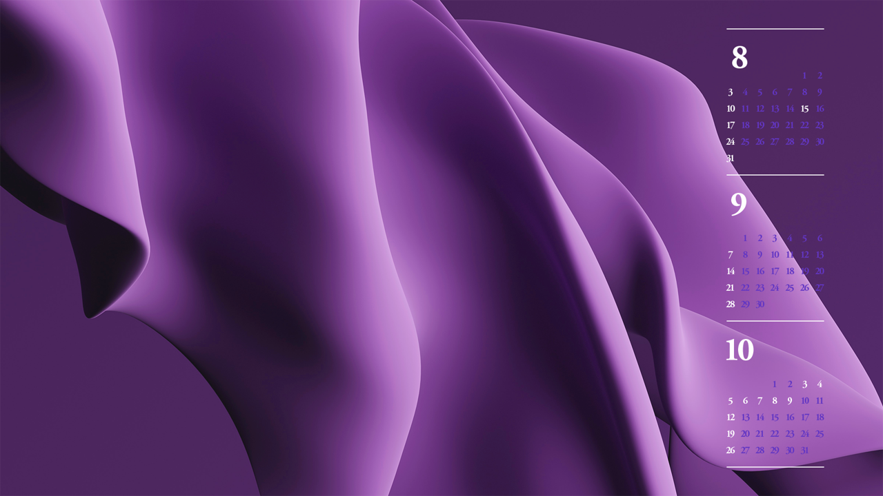11 보라색 웨이브 그래픽 B - 2025년9월 노트북배경화면