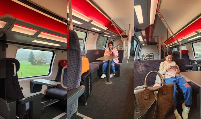 인터라켄 동역에서 베른으로 가는 1등석 2층 객실-sbb