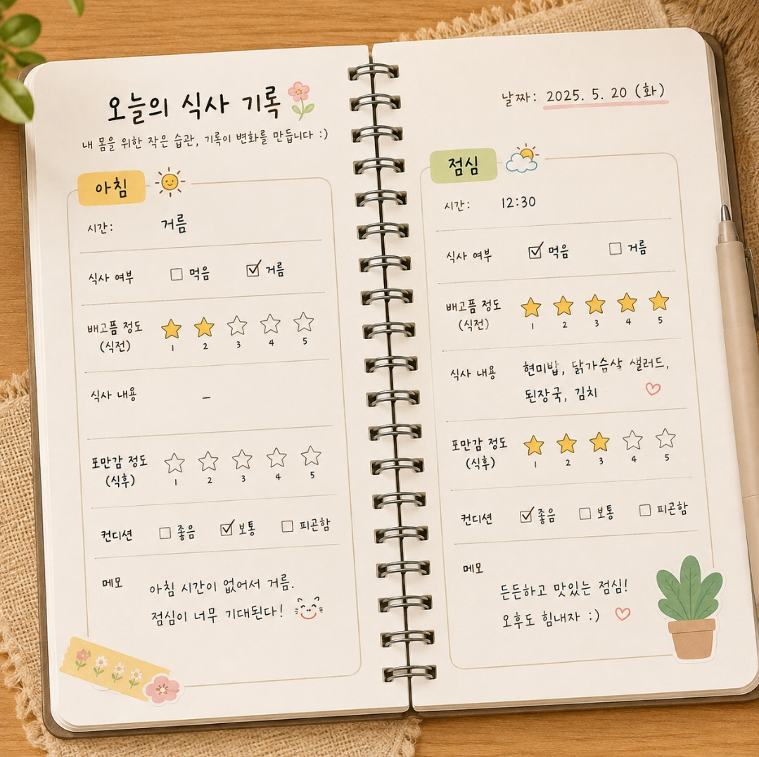 식사기록 다이어리