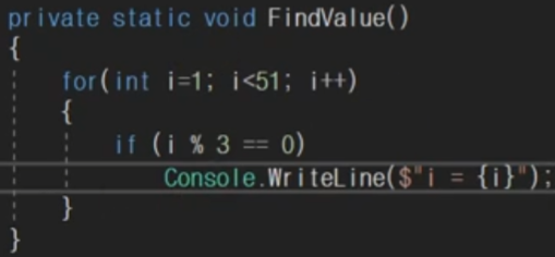 1부터 50까지 숫자중에 3의 배수만 출력한 이미지 입니다