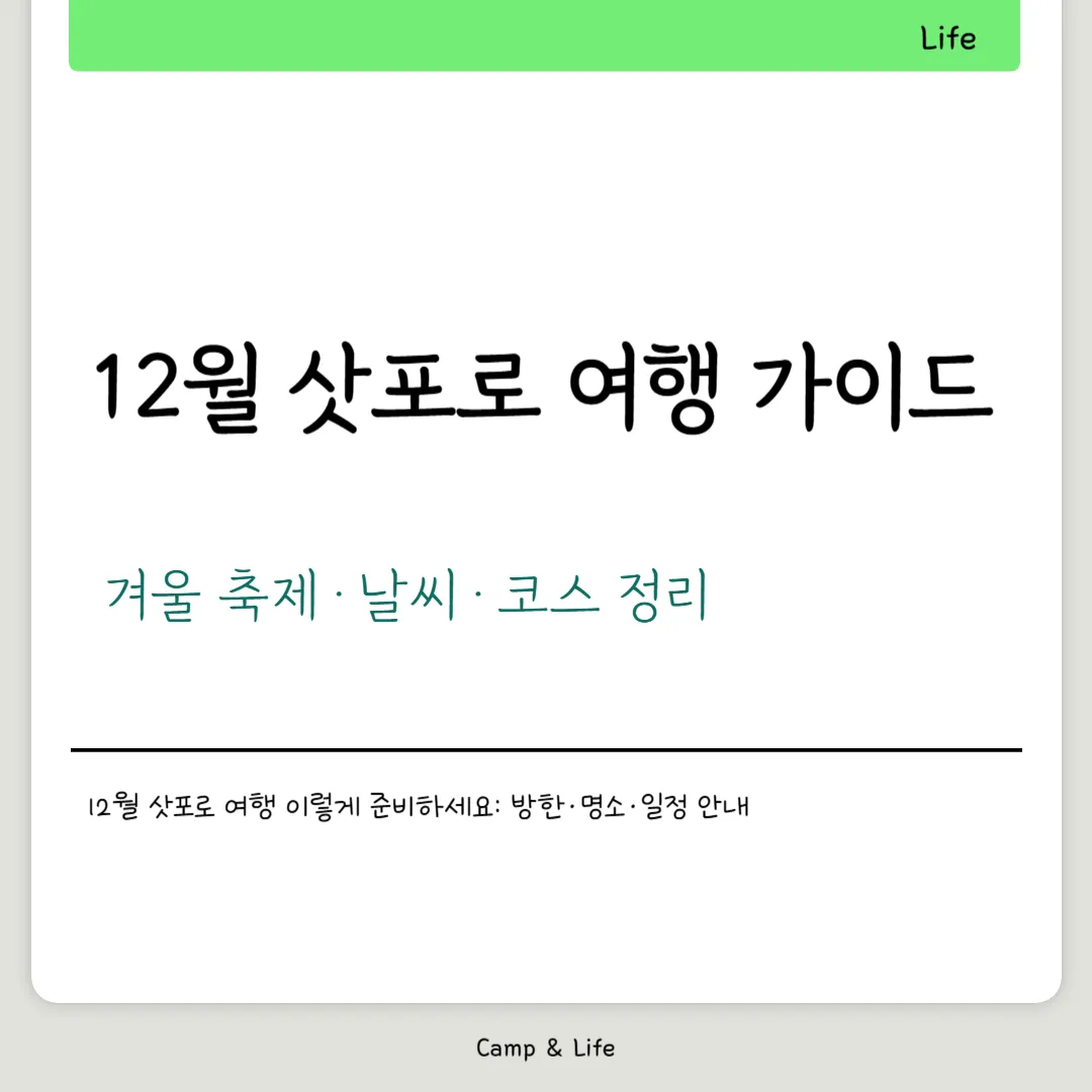 12월 삿포로 여행 가이드