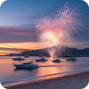 부산 광안리 불꽃놀이 요트 이미지(가상)