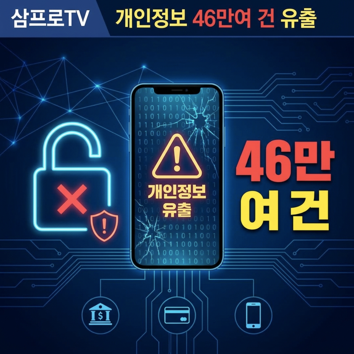 삼프로TV 개인정보 유출 46만여 건과 개인정보 유출 확인 방법을 설명하는 대표 이미지