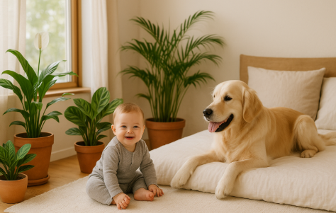 아이와 반려동물과 함께 키우는 무해한 식물 사진