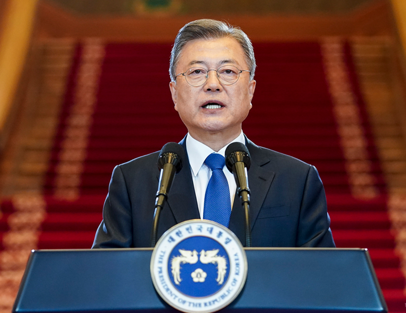 문제인 대통령 청와대 연설모습