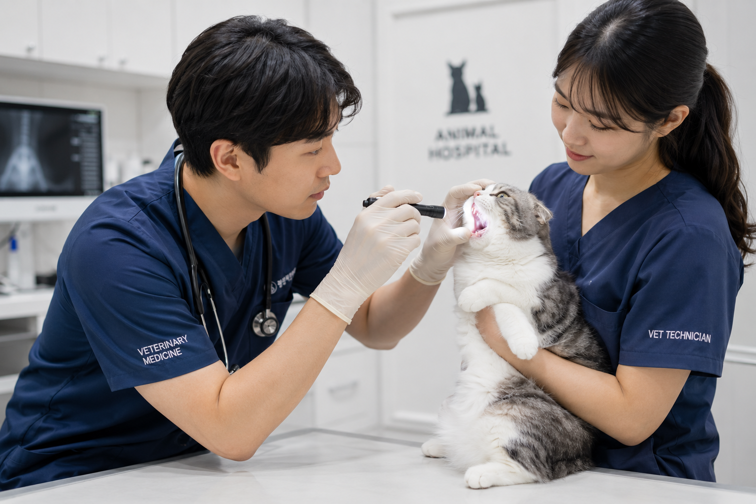 고양이 구강 내부 이상과 위장관 오심 작용 메커니즘