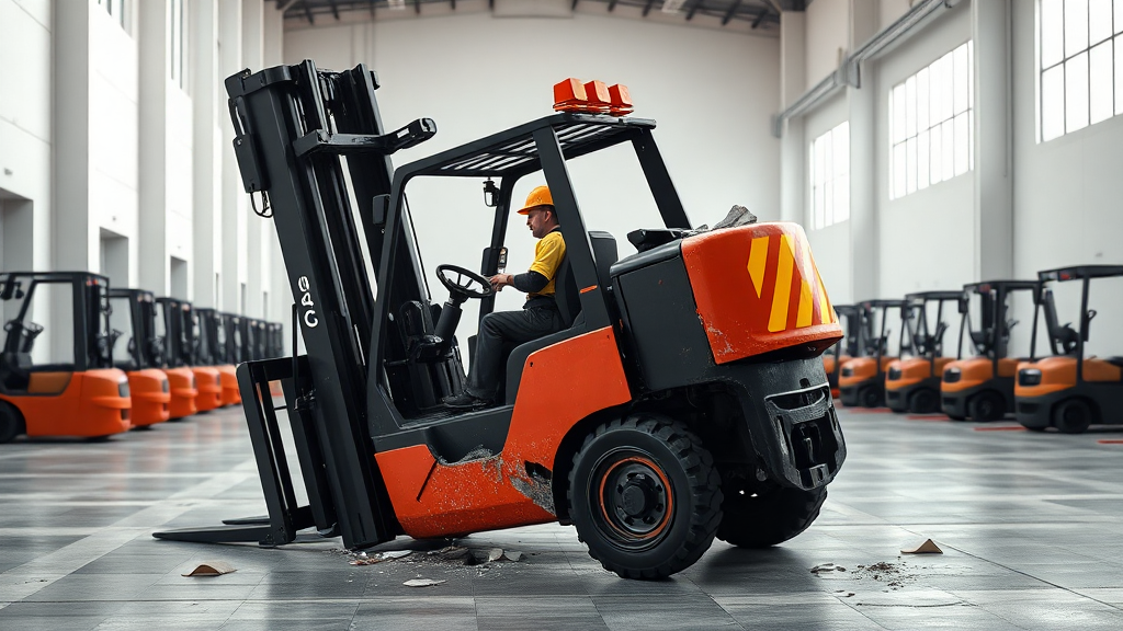 지게차-전도-충돌사고