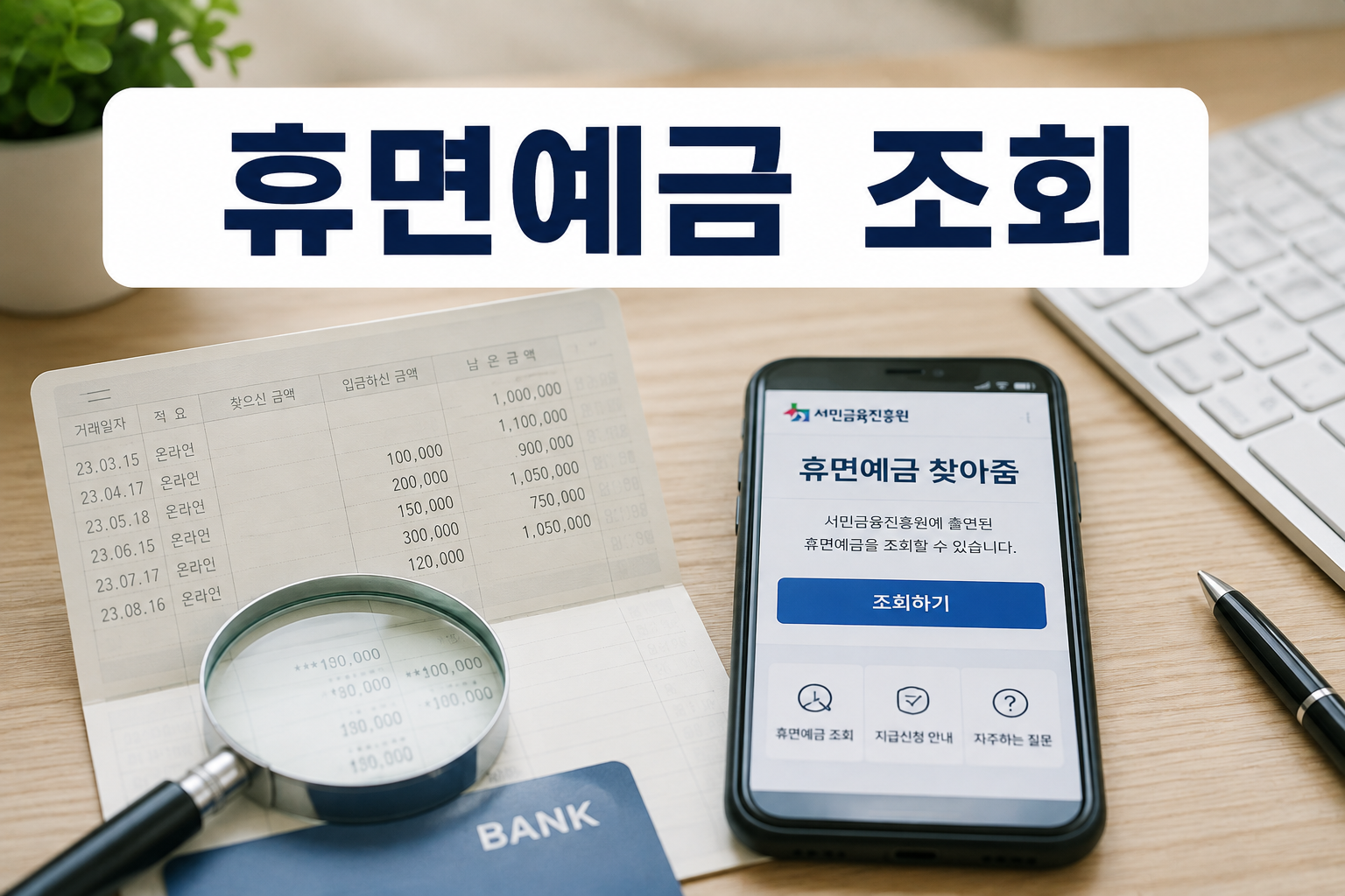 휴면예금 조회 금융 데스크